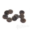 Blackened Buffalo Horn Coat of Arms 4-Hole Buttons for Suits and Coats