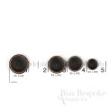 BRONKO Matte Dark Brown Buttons for Suits & Overcoats, Made in Italy