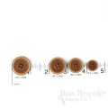 BRONKO Cinnamon Brown Matte Buttons for Suits & Overcoats, Made in Italy