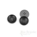 MATSON Black & Gray Concave Horn-Effect Buttons, Made in Italy