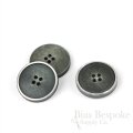 OLIN Matte Dark Gray Buttons with Narrow & Light Ridges, Made in Italy