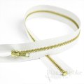 20" Length #5 Open End Zippers with Gold Metal Teeth, Bias Bespoke Brand