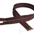 18" Length #5 Open End Zippers with Antique Brass Teeth, Bias Bespoke Brand