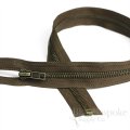 28" Length #5 Open End Zippers with Antique Brass Teeth, Bias Bespoke Brand