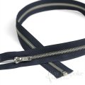 24" Length #5 Open End Zippers with Silver Metal Teeth, Bias Bespoke Brand