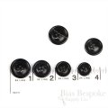 DOYLE Genuine Horn Brownish Black Suit Buttons in Four Sizes, Made in Germany