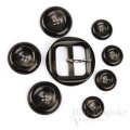 HANS Rounded Horn-Effect 30mm Buckles with Silver Pins, Made in Italy