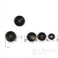 FIRPO Matte Dark Brown Genuine Buffalo Horn Buttons, Made in Italy