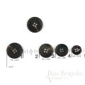 FIRPO Matte Brownish Black Real Buffalo Horn Buttons, Made in Italy