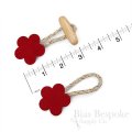 Red and Blue Flower-Shaped Toggle Closures, Made in Italy