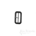 PELL Black Leather Buckles with Silver Pins, Made in Italy