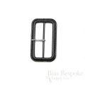 PELL Black Leather Buckles with Silver Pins, Made in Italy