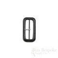 PELL Black Leather Buckles with Silver Pins, Made in Italy