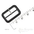 PELL Black Leather Buckles with Silver Pins, Made in Italy