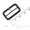 PELL Black Leather Buckles with Silver Pins, Made in Italy