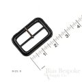 PELL Black Leather Buckles with Antique Brass Pins, Made in Italy