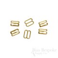 Set of Gold-Colored Metal Hooks and Sliders for Removable Straps