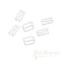 EVA HS Set of White Nylon-Coated Metal Hooks and Sliders for Removable Straps