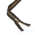 11" Pants Zipper with Gold Metal Teeth, Bias Bespoke Brand