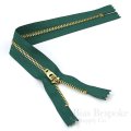 11" Pants Zipper with Gold Metal Teeth, Bias Bespoke Brand