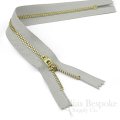 11" Pants Zipper with Gold Metal Teeth, Bias Bespoke Brand