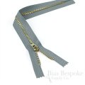 11" Pants Zipper with Gold Metal Teeth, Bias Bespoke Brand
